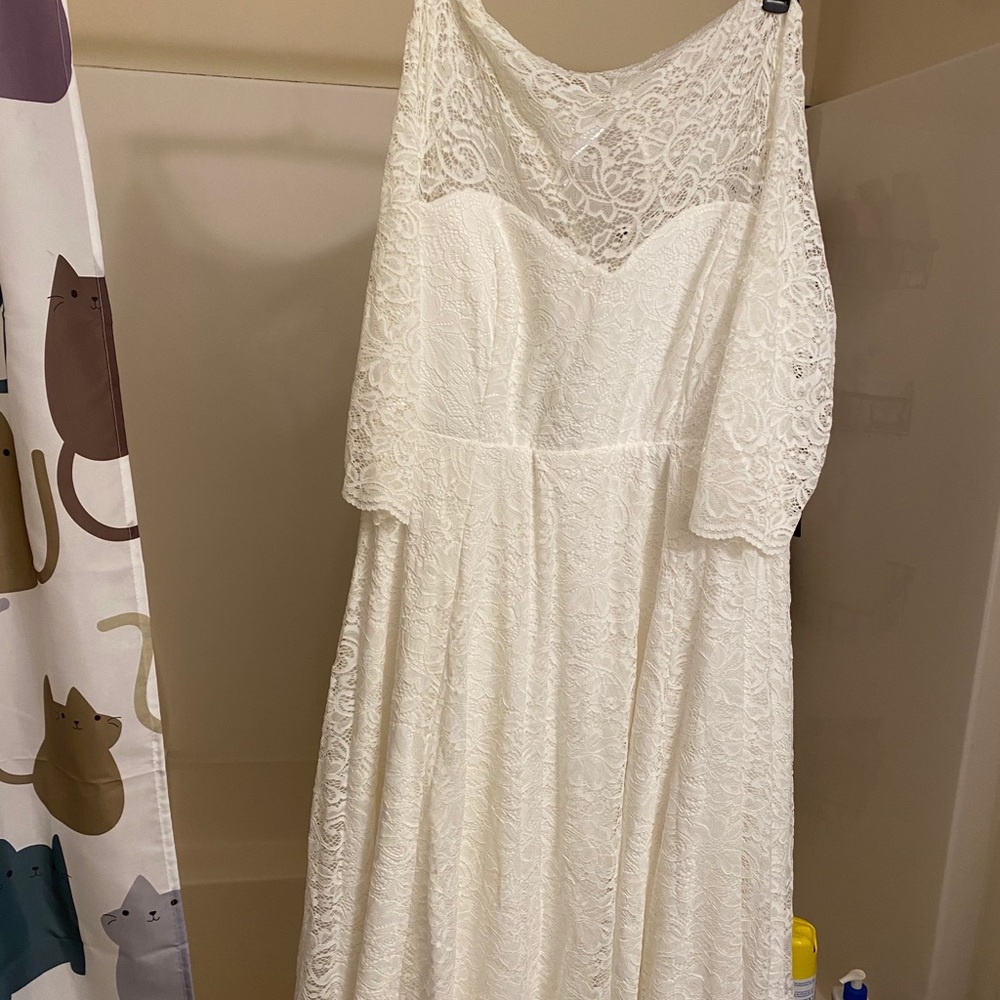 Torrid tea length wedding dress